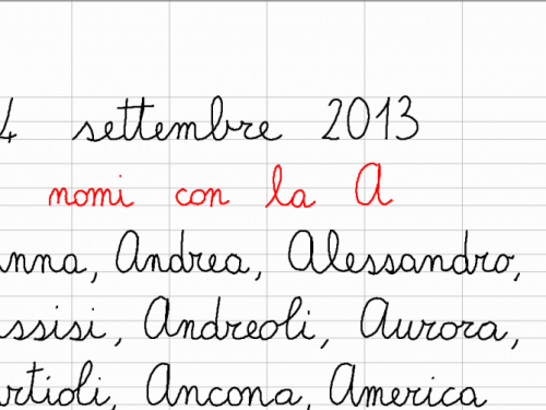 martedì 24 settembre – I nomi con la A (Italiano)