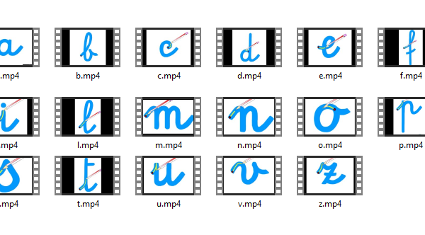 Video direzionalità lettere dell’alfabeto in corsivo minuscolo
